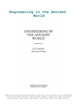 DOWNLOAD Book Engineering in the Ancient World