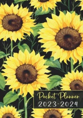 get [PDF] Download Pocket Planner 2023-2024: Small 2-Year Monthly Agenda for Purse - Sunflower