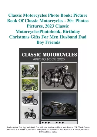 eBook DOWNLOAD Classic Motorcycles Photo Book Picture Book Of Classic Motorcycle