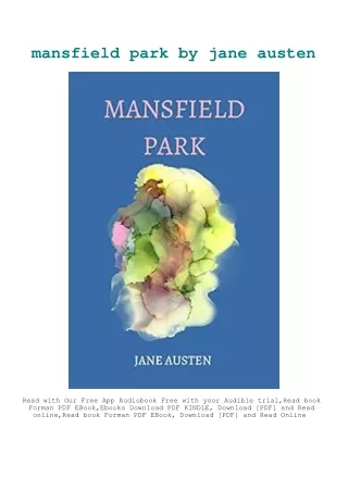 Download PDF mansfield park by jane austen