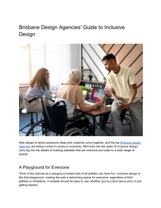 Brisbane Design Agencies’ Guide to Inclusive Design