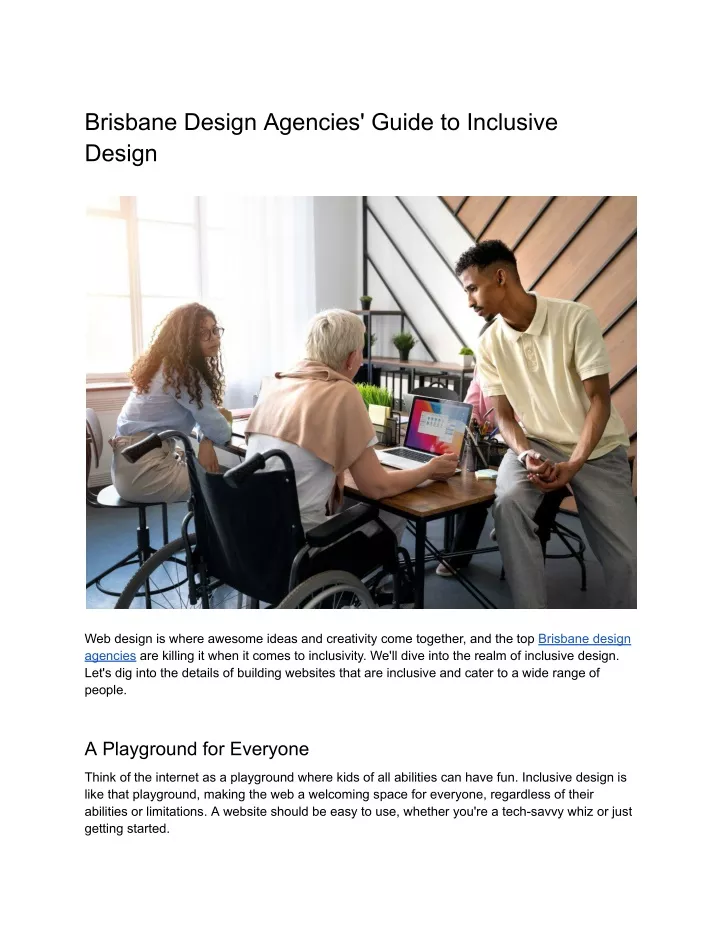 brisbane design agencies guide to inclusive design