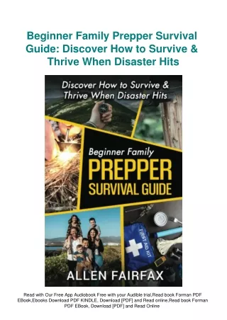 DOWNLOAD [eBook] Beginner Family Prepper Survival Guide Discover How to Survive