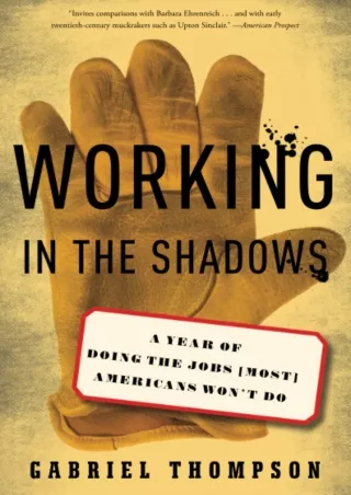$PDF$/READ/DOWNLOAD Working in the Shadows: A Year of Doing the Jobs (Most) Americans Won't Do
