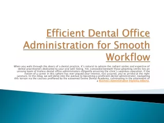efficient dental office administration for smooth workflow