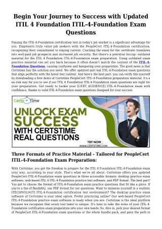 PeopleCert ITIL-4-Foundation exam update