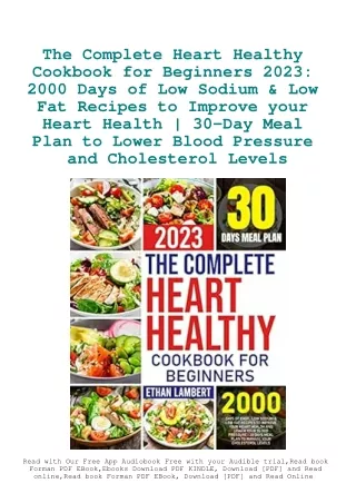 eBook DOWNLOAD The Complete Heart Healthy Cookbook for Beginners 2023 2000 Days