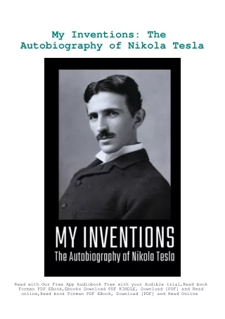 DOWNLOAD PDF My Inventions The Autobiography of Nikola Tesla