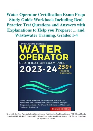 DOWNLOAD eBook Water Operator Certification Exam Prep Study Guide Workbook Inclu