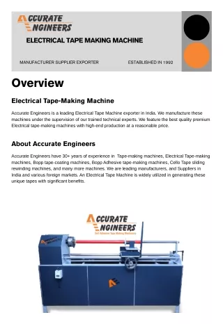 Electrical Tape-Making Machine in India - Accurate Engineers