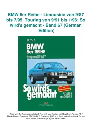 [PDF] eBooks BMW 5er Reihe - Limousine von 987 bis 795. Touring von 991 bis 196