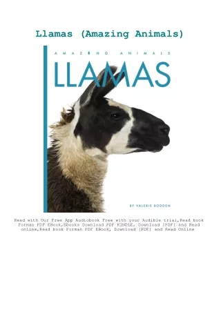 eBooks DOWNLOAD Llamas (Amazing Animals)