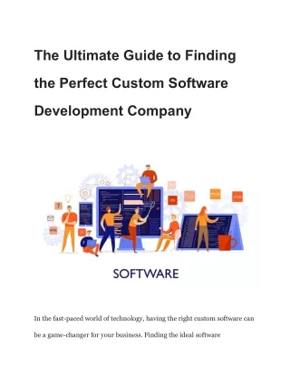 The Ultimate Guide to Finding the Perfect Custom Software Development Company