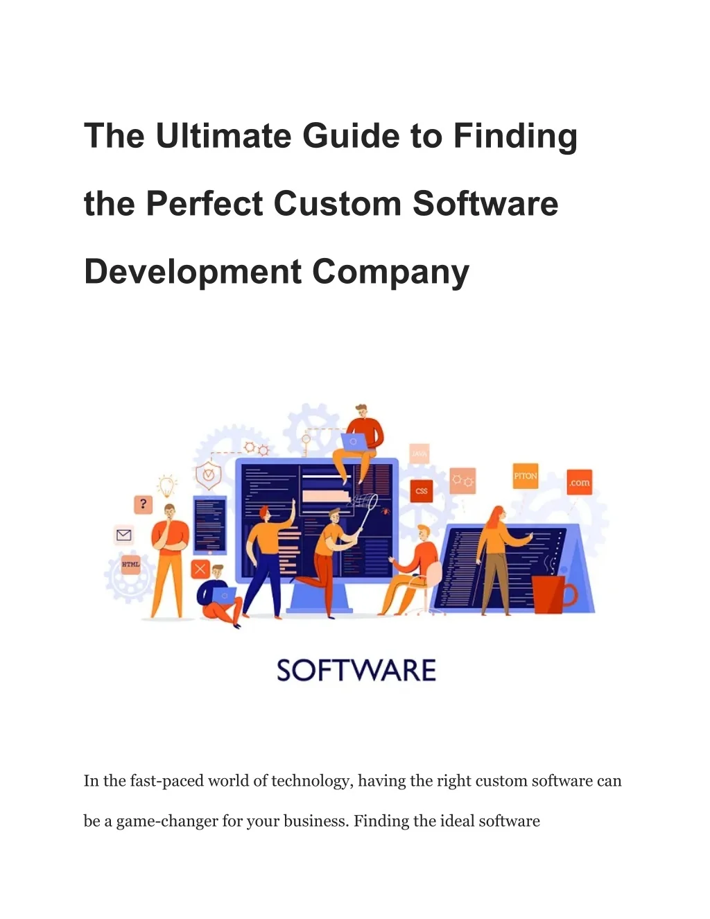 PPT - The Ultimate Guide to Finding the Perfect Custom Software ...