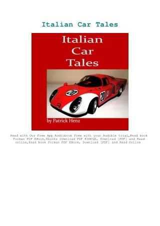 DOWNLOAD PDF Italian Car Tales