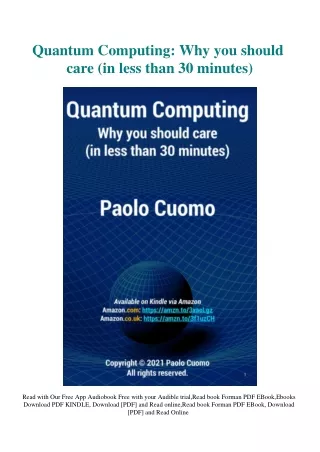 eBook DOWNLOAD Quantum Computing Why you should care (in less than 30 minutes)