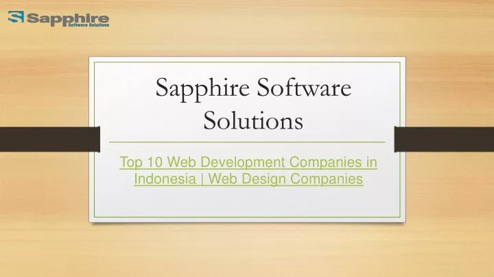 sapphire software solutions