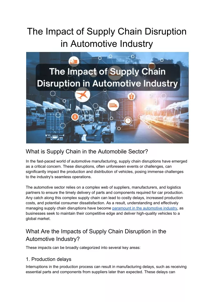 the impact of supply chain disruption