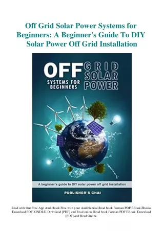 [DOWNLOAD] eBooks Off Grid Solar Power Systems for Beginners A Beginner's Guide
