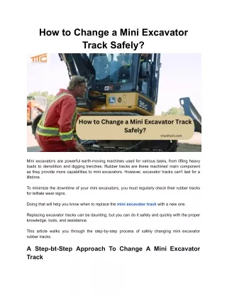 How to Change a Mini Excavator Track Safely?