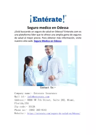 Seguro medico en Odessa