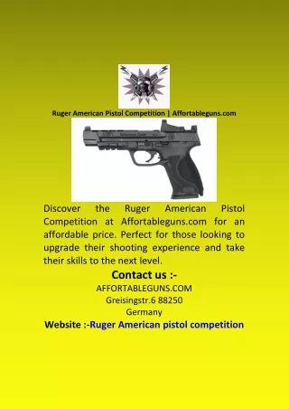 Ruger American Pistol Competition Affortableguns com