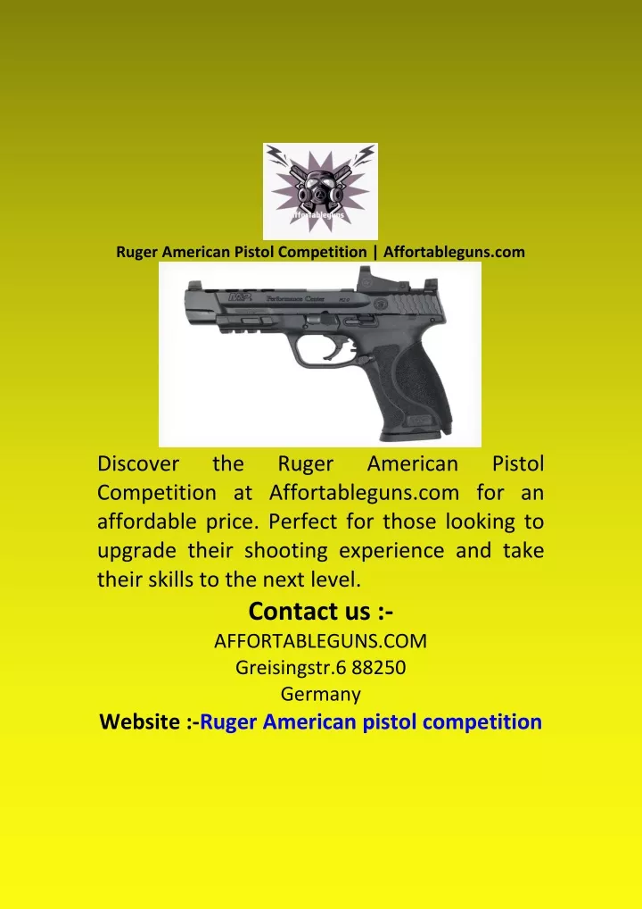 ruger american pistol competition affortableguns