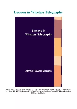Download PDF Lessons in Wireless Telegraphy