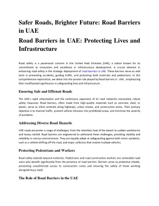 Road Barriers in the UAE