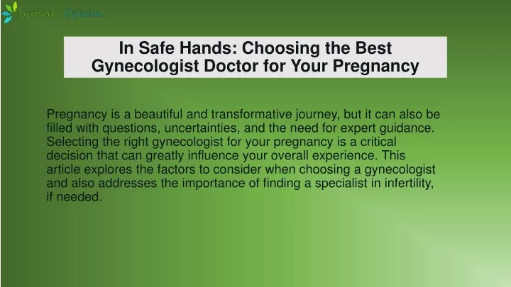 in safe hands choosing the best gynecologist doctor for your pregnancy