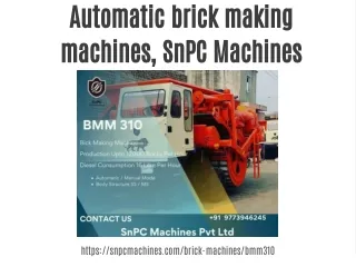 Automatic brick making machines