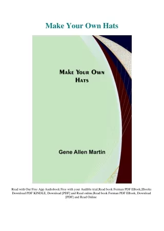 eBook DOWNLOAD Make Your Own Hats