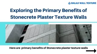 Exploring the Primary Benefits of Stonecrete Plaster Texture Walls