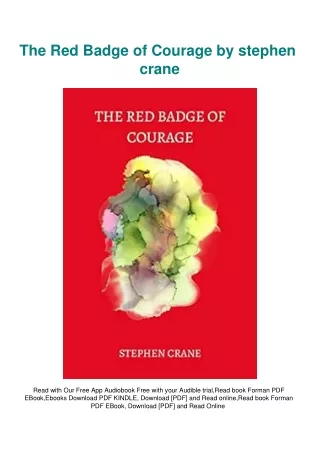 READ [DOWNLOAD] The Red Badge of Courage by stephen crane