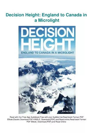 DOWNLOAD eBooks Decision Height England to Canada in a Microlight