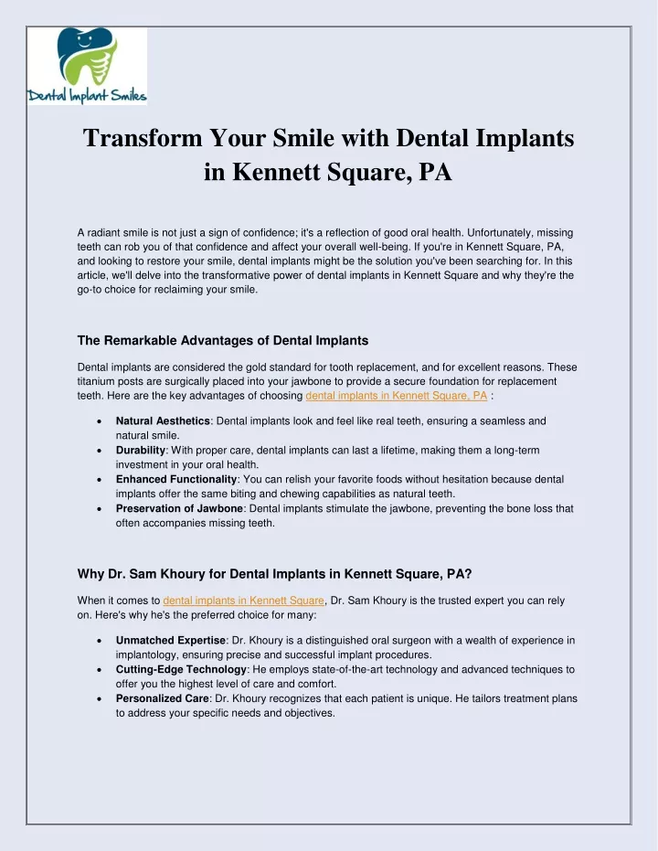 transform your smile with dental implants