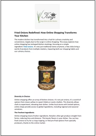 fried onions redefined how online shopping