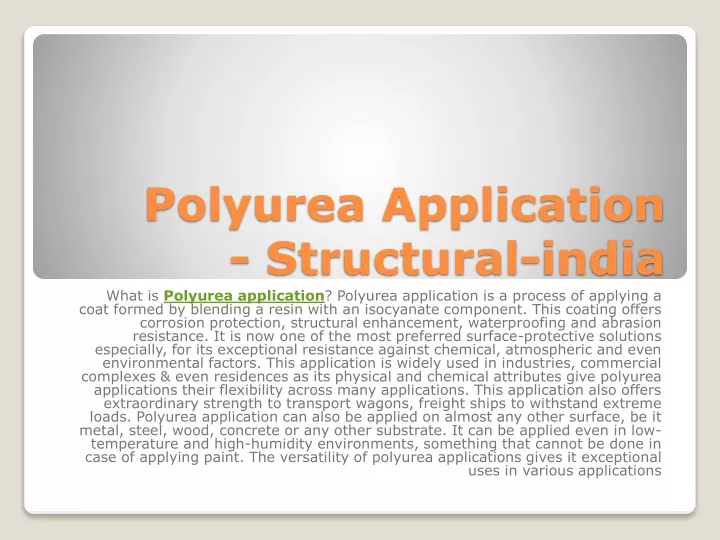 polyurea application structural india