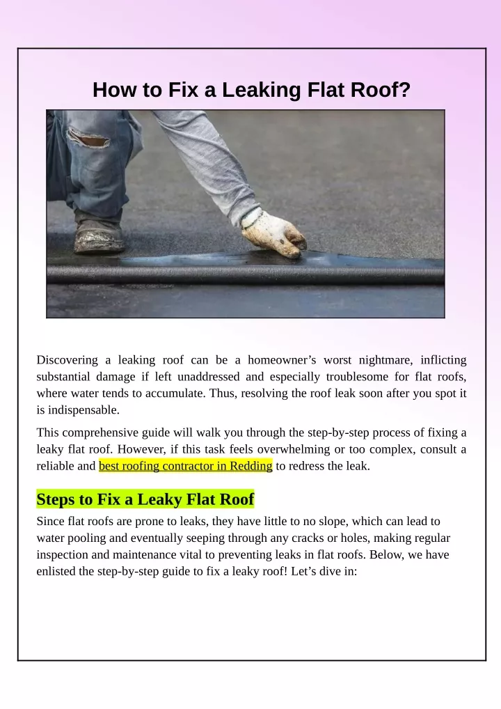 how to fix a leaking flat roof