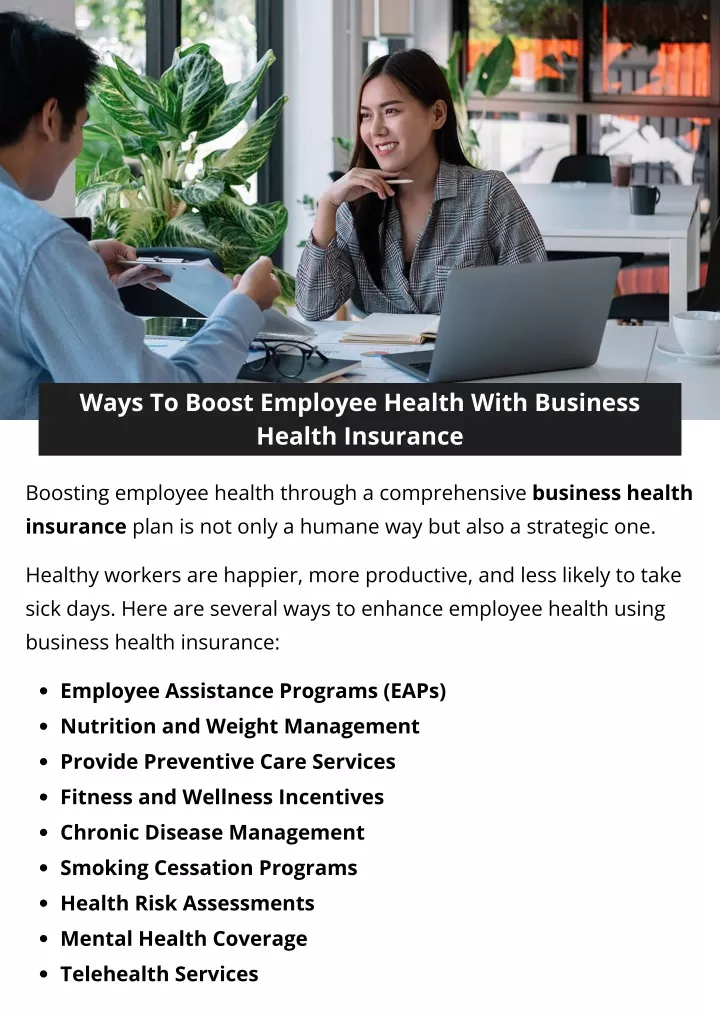 ways to boost employee health with business