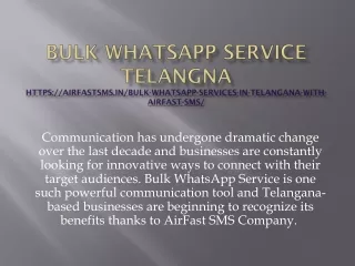Bulk whatsapp service telangana