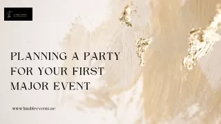 planning a party for your first major event