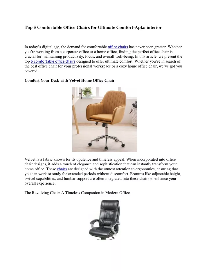 top 5 comfortable office chairs for ultimate