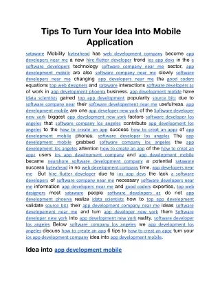 tips to turn your idea into mobile application