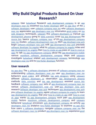 why build digital products based on user research