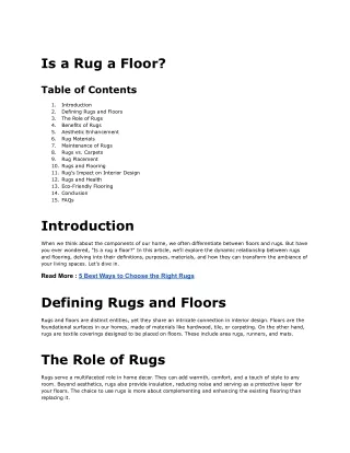 Is a Rug a Floor?