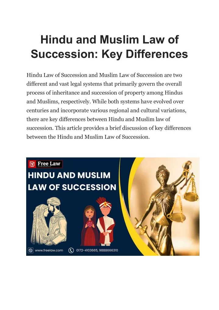 hindu and muslim law of succession key differences