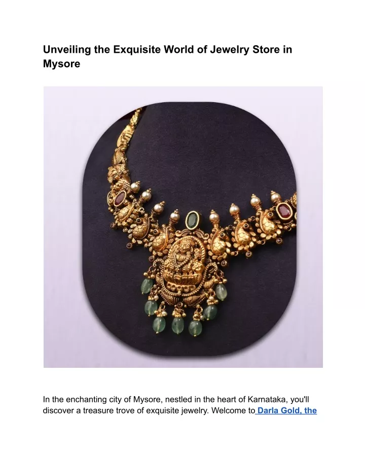 PPT - Unveiling the Exquisite World of Jewelry in Mysore PowerPoint 