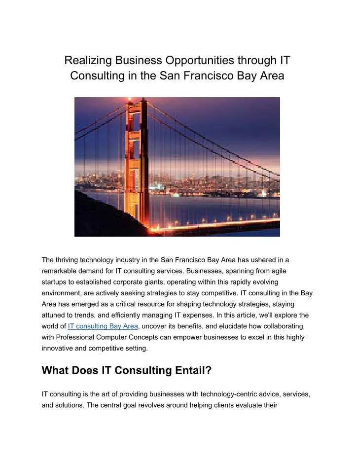 realizing business opportunities through
