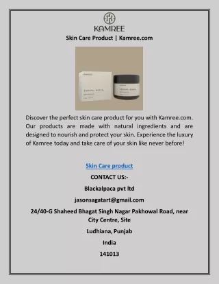 Skin Care Product | Kamree.com